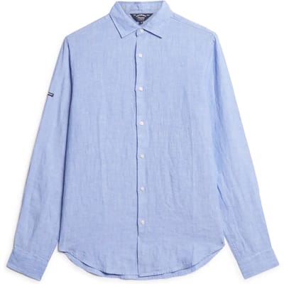 Superdry - Casual linnen overhemd met lange mouwen - Heren - Lange mouwen shirts