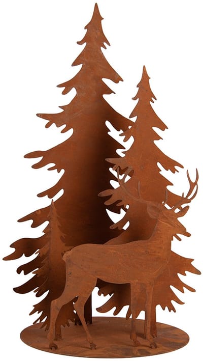 Clayre & Eef Kerstdecoratie Beeld Kerstboom 30x25x50 cm Bruin Metaal