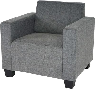 Loungestoel Lyon, stof/textiel ~ grijs