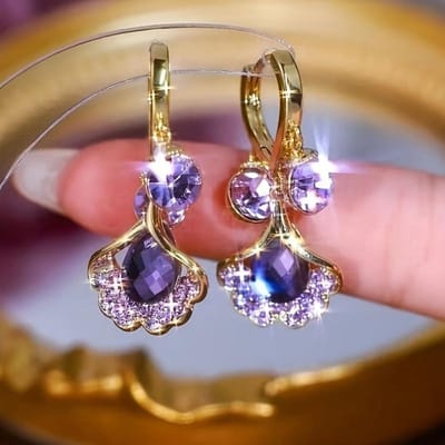Superbes Boucles d'Oreilles Goutte en Zirconia Cubique Multicolore Pour Femmes Bijoux Fins Pour Toute Occasion Boucle d'Oreille Bijoux de Fête Pour Femmes brown
