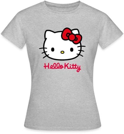 Hello Kitty Klassiek Portret Hello Kitty Tekst T-Shirt Dames