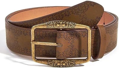 KZQ Dames Westernriem Bruin - Leren Riem Met Vintage Gesp En Sierlijk Bloemenpatroon - Cowgirl Riem Voor Jeans Jurken En Country Stijl - Modieuze Accessoires Cowboyriem Als Cadeau