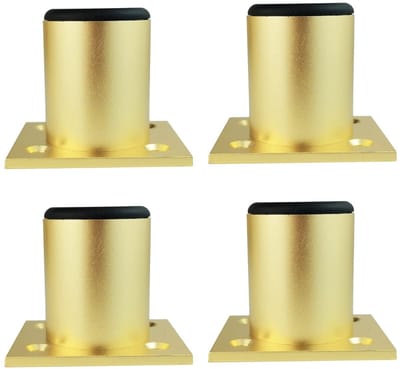 Store_9 - Meubelpoten - Vervangende Steunpoten - Aluminiumlegering - Gouden - Antislip Rubber - Geschikt voor Tafel en Bank
