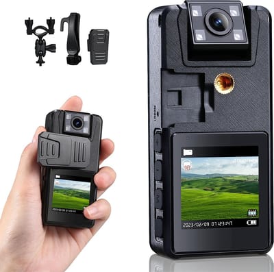 MKSS® Bodycam - Action Cam - Bewegingsdetectie - 180º Draaibare Lens - Bodycam Politie - Spycam - Zwart