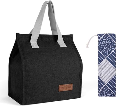 Thijox - Draagbare Lunchtas voor Dames en Heren - Geïsoleerde Koeltas, Lekvrije Lunchorganizer voor Werk, School, Outdoor, Reizen - Zwart - Thermische