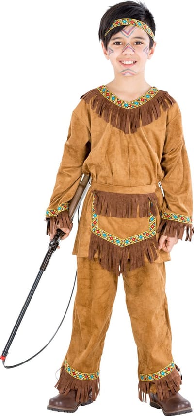 dressforfun - jongenskostuum indiaan Kleine beer 128 (8-10y) - verkleedkleding kostuum halloween verkleden feestkleding carnavalskleding carnaval feestkledij partykleding - 300530
