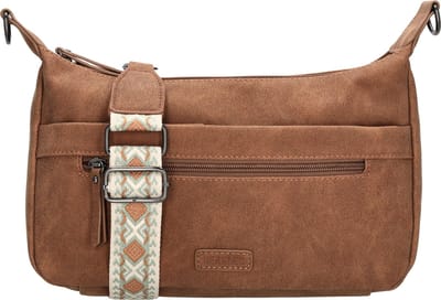 Beagles Malaga Schoudertas Dames - Handtas met verstelbare en afneembare schouderband - Tas van Imitatieleder - Bruin