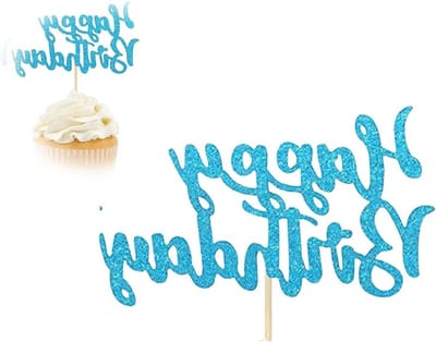 Set van 10 verjaardag cupcake toppers voor feestdecoratie, verjaardagsfeestjes en taarten