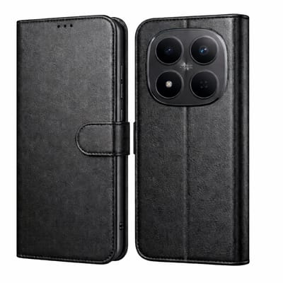 Hoesje Portemonnee geschikt voor Xiaomi Redmi Note 15 Pro 4G Zwarte portemonnee met magnetische klep en kaartopslag