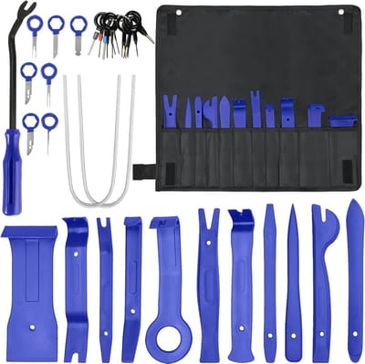 Autotrim Gereedschap - Paneel Verwijderaar - Auto Interieur Reparatie - 32 Delige Set - Inclusief Opbergtas - Blauw Zwart