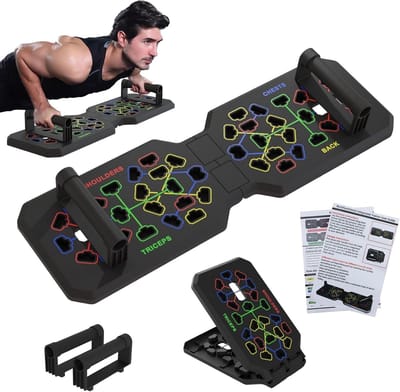 Multifunctionele Opvouwbare Push-Up Board voor Thuisgym, 24 Instellingen voor Borst/Triceps/Rug