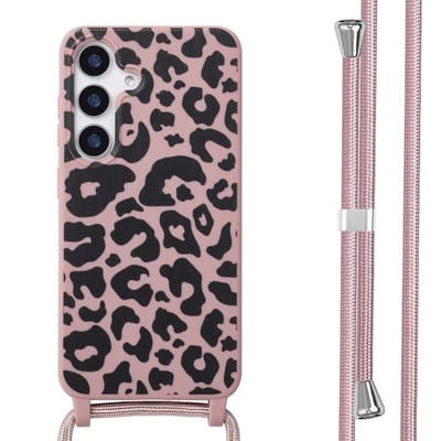 imoshion Hoesje - Geschikt voor Samsung Galaxy S25 - Siliconen design hoesje met koord - Animal Pink