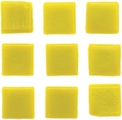 Glorex mozaiek steentjes/tegeltjes - vierkant - 60x stuks - geel - 2 x 2 cm - hobby/knutselen