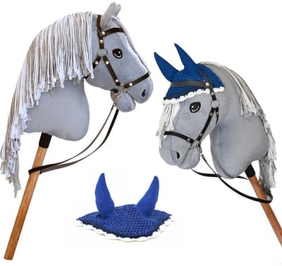 Hobby Horse Land - Hobby Horse "Silver Moon"- Inclusief halster & oornetje - Stokpaard - A3