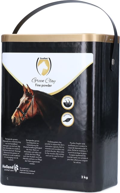 Groene Klei Poeder fijn - Mineralen en voedt en beschermt de huid - Paarden - 2kg