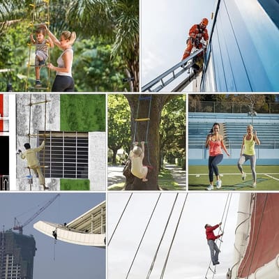 Noodladder - Veiligheidsladder Touwladder - Snelle Ontsnapping - Hoge Draagcapaciteit - 20 Meter - Zwart