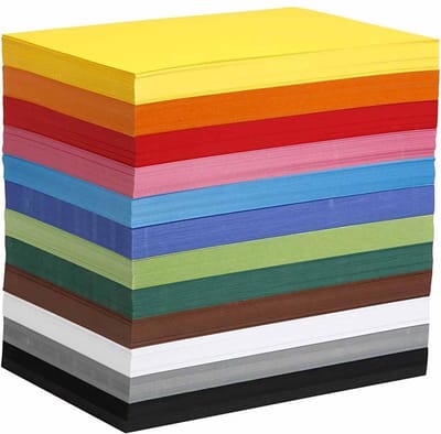 Gekleurd Karton A4,210x297 mm, 180 gr, diverse kleuren, 1200 div vellen | Knutselkarton