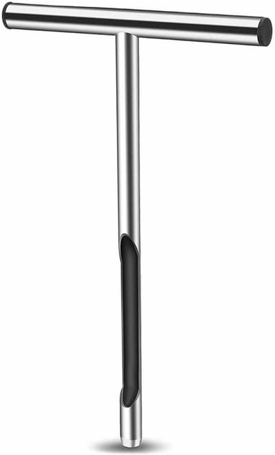 Bodemmonster Sonde - Grondboor Tuin - Bodem Analyseren - T-Handvat Roestvrij Staal - 30 cm - Zilver