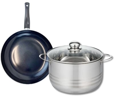 Set van 1 Koekenpan 20 cm en 1 braadpan 20 cm Elo Prima Glanzend