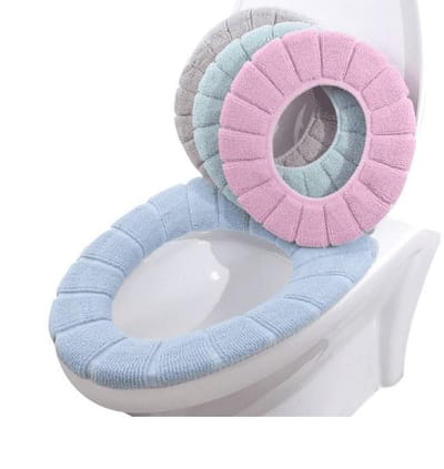 Toiletzittingkussen - 4-pack - Elastische wasbare stof - Zacht - Verdikt en warm-Toiletbril Hoes - Zachte Toiletzitting - Toiletbril Cover - WC Bril Cover - Herbruikbaar - Wasbaar