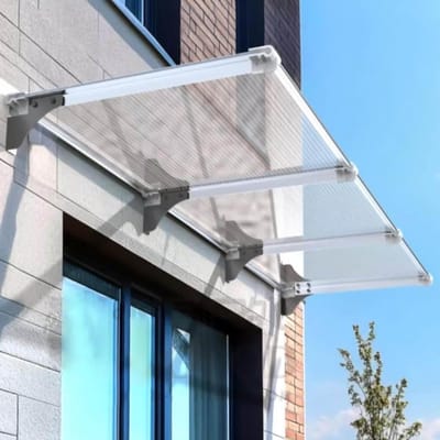 Voorraamluifel - Buitenluifel Deur - Bescherming Buiten - Waterdicht UV-bestendig - 50cm tot 150cm - Bruin Zwart