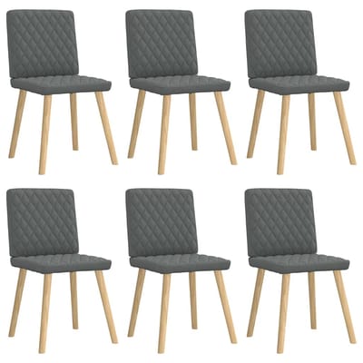 vidaXL - Eetkamerstoelen - 6 - st - stof - donkergrijs