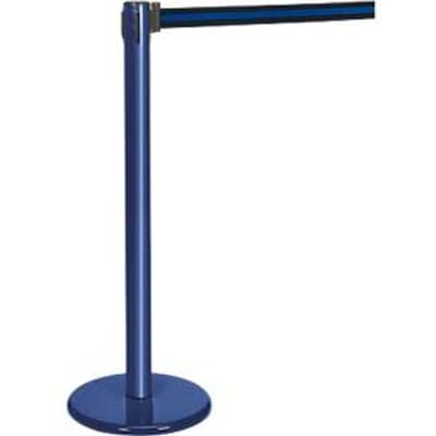 Afzetpaal met trekband blauw, trekband zwart/blauw
