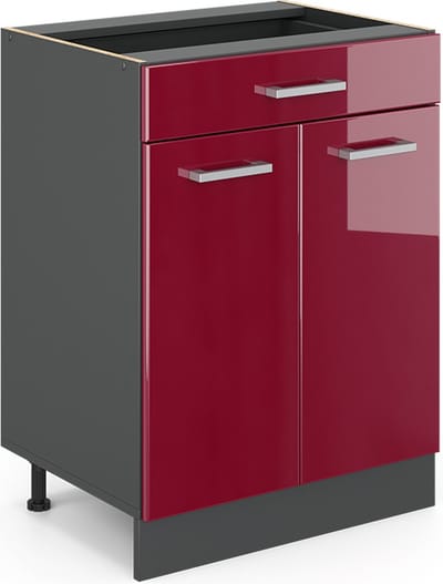 Vicco R-Line Keukenonderkast – 60 cm met lade, zonder werkblad Rode hoogglans
