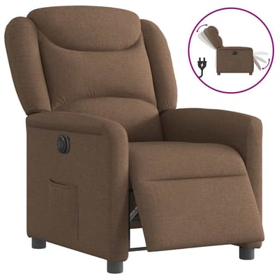 vidaXL - Fauteuil - verstelbaar - elektrisch - stof - bruin