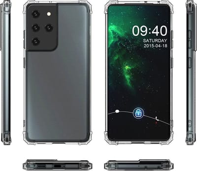 Bestcases Schokbestendig Telefoonhoesje Geschikt voor Samsung Galaxy S21 Ultra - Transparant