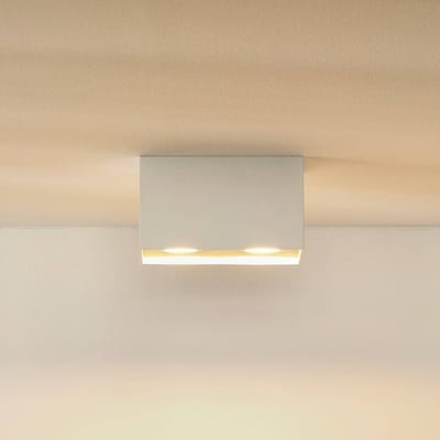 Lucide Bodi plafondspot, hoekig, wit, GU10, 2-lamps, aluminium
