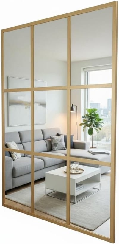 Grote Rechthoekige Wandspiegel met Gouden Aluminium Frame - 120x80 cm