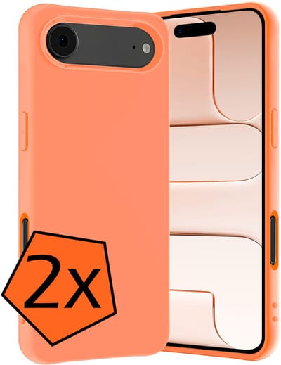 Hoes - 2 Stuks - Geschikt voor Apple iPhone Air - Sterk & Shockproof - Case Siliconen - Back Cover - Telefoon Hoes - Perzik