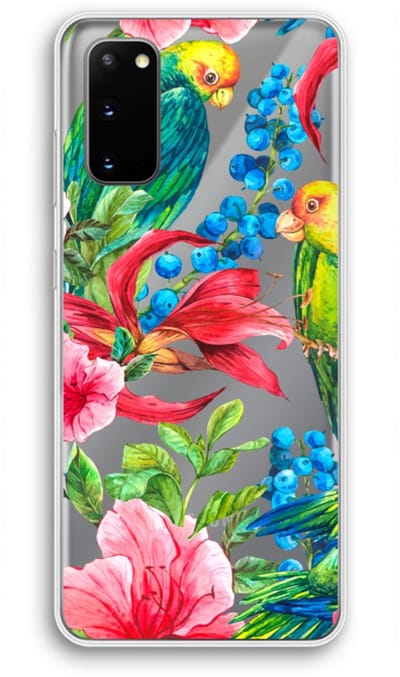 Case Company® - Hoesje geschikt voor Samsung Galaxy S20 hoesje - Papegaaien - Soft Cover Telefoonhoesje - Bescherming aan alle Kanten en Schermrand