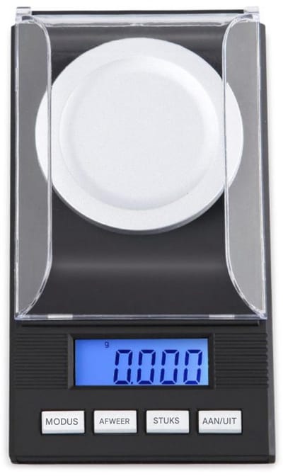 GELLDG Keukenweegschaal - Digitale Precisieweegschaal 0,001g - Micro Weegschaal - Snel en Nauwkeurig - Geschikt voor Sieraden, Kruiden en Laboratoriumgebruik - Plastic - Afmetingen 11,5x6,5x1,7cm