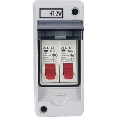 Boîte de Distribution IP65 Étanche 2 Voies Ignifuge MCB Type C Boîtier de Distribution pour Usage Extérieur