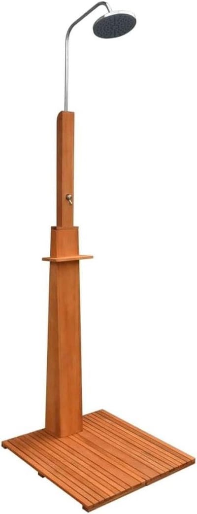 Buitendouche Hout Staal - Tuindouche Outdoor - Verfrissing in de tuin - In hoogte verstelbaar