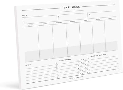 Ongedateerde Weekplanner en Dagkalender Afscheurblok - Groot Formaat Takenlijst en Gewoontetracker