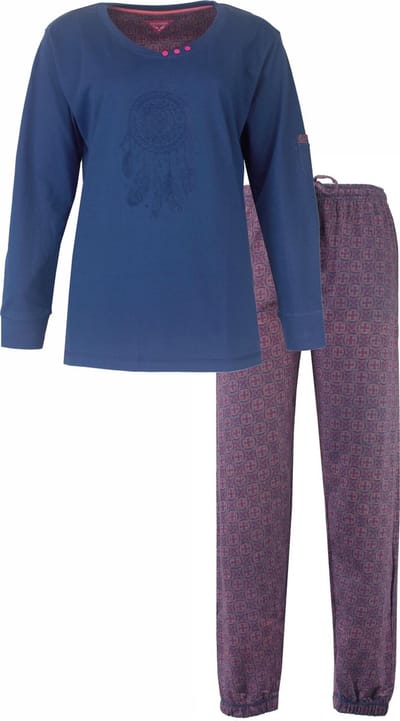 Irresistible Dames Pyjama - Ronde Hals - Katoen - Blauw - Maat S