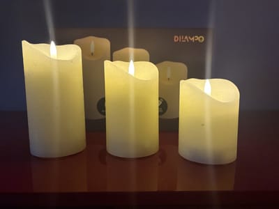 Dilampo -Led Kaarsen met Bewegende Vlam - 3x - Echte Wax - Afstandsbediening - 245+ Branduren - op Batterijen - Flikkerende Vlam - Timer - Kerst Kaarsen