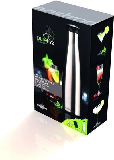 Cocktail- en sodashaker Mastrad Fizz - Rvs - Met Gas en Trechter - 750 ml