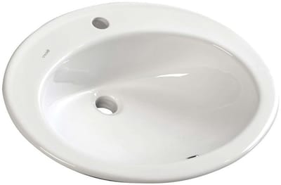 Sapho Tropico - Verzonken wastafel 58x46 cm, met overloop, kraangat, wit TP230
