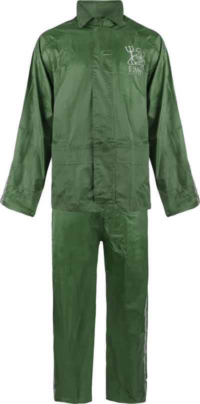 C-Line Regenpak met Capuchon - Groen - Reflecterend  - Nieuw Model - Volwassen maat S