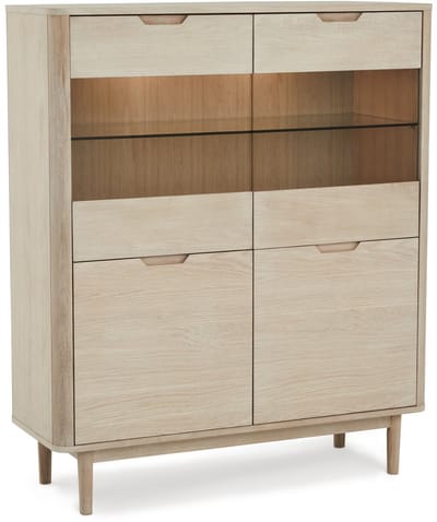 Wandkast Naturel Eiken - 123x45x146cm - Wandkast Nyborg