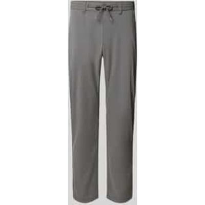 tapered fit stoffen broek met tunnelkoord