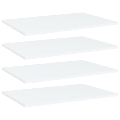 vidaXL - Wandschappen - 4 - st - 60x40x1,5 - cm - bewerkt - hout - wit