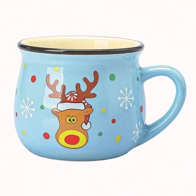 Keramische kerst mousse mok Cartoon kerstman Bakkerij dessert mok Koffie ontbijt mok 150ml white