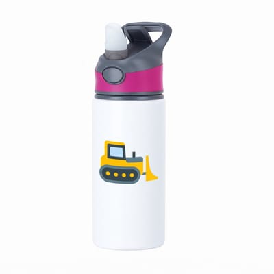 Hacebo® - Shovel waterfles met rietje roze - Auto - Bouwmeester - Werken in de bouw - bouwer - bouwvakarbeider - klusjesman - water fles - 650ML