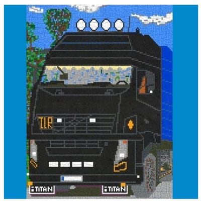Stickit vrachtwagen met metallic steentjes, ca. 7.750 steentjes, compatible met Ministeck