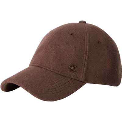 Calvin Klein Felt Metal Plaque Base Ball Cap Chocolate Martini Taglia: OS | Cappelli Outlet | Uomo | Marrone
